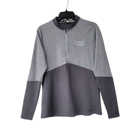 ⭐Under Armour Long Sleeve Shirt Sz M Women's cold gear fitted 3/4 Zip Gray New⭐ - Picture 1 of 7